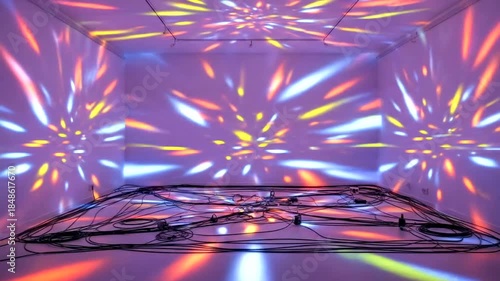 Vibrant Disco Ball Lights Create a Mesmerizing Party Atmosphere.