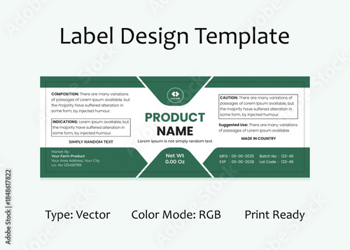 Modern Product Label Template Design for Jars and Bottles
