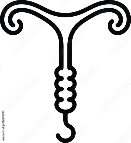 Intrauterine device IUD contraception method vector outline