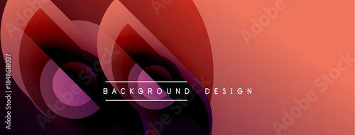 Abstract flowing shapes, red hues, gradient design. Modern background with text overlay, simple composition.