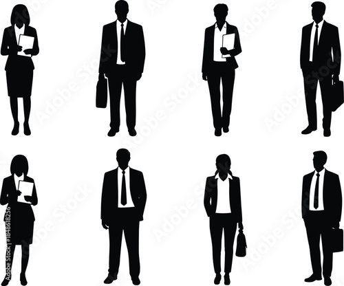 Business professionals in silhouette