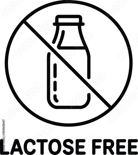 Lactose Free Milk Bottle Symbol Outline
