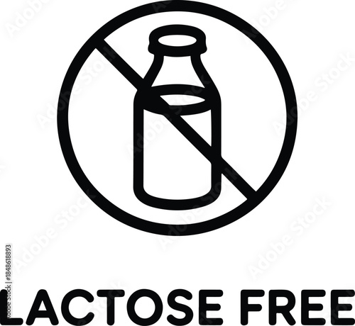 Lactose free symbol milk alternative dietary needs