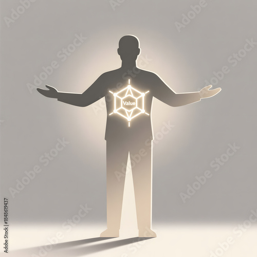 3d render of a man with a sign