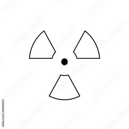 Black and White Radiation Symbol, Nuclear Hazard Warning Sign, Safety Icon