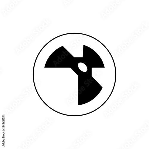 Black and White Atomic Radiation Symbol, Danger Warning Sign, Nuclear Hazard Icon