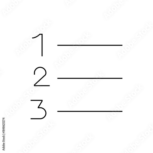 Minimalist Numbered List with Horizontal Lines, Simple and Clean Design