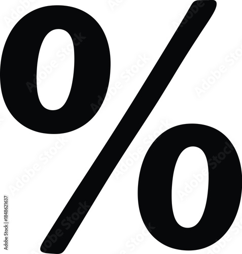 Simple black and white image displaying a percentage symbol prominently