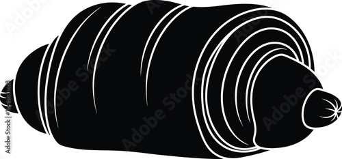 A striking black and white illustration of a nautilus shell elegantly coiled