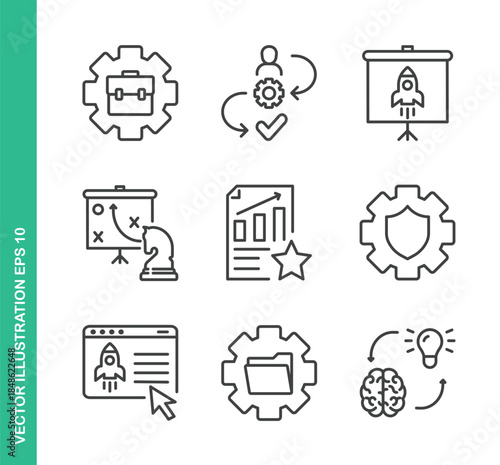 Project management Icons. Thin Line Symbol Elements Collection.