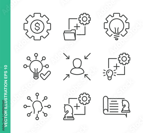 Project management Icons. Thin Line Symbol Elements Collection.