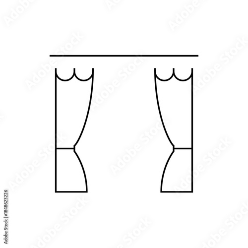 Minimalist Black and White Curtains with Scalloped Edges