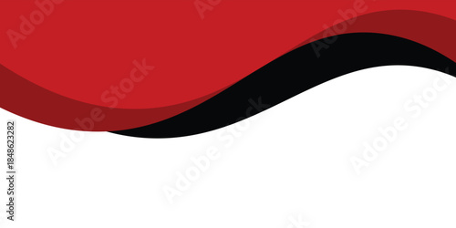 Vector black and red line background curve element with white space for text and message design, overlapping layers, eps10