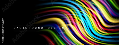 Abstract colorful waves flow, creating dynamic background. Bright hues blend, forming vibrant design element. Modern, energetic visual.