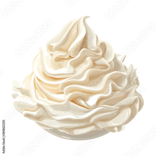 Minimalist 2D vector icon representation of a Whipped Cream, displayed on a pure white background