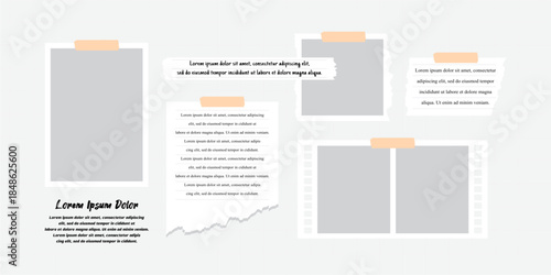 Picture abstract photo frames and digital photo wall template
