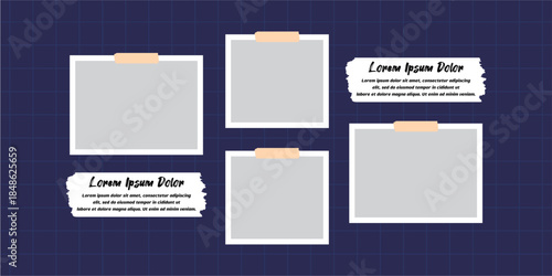 Picture abstract photo frames and digital photo wall template
