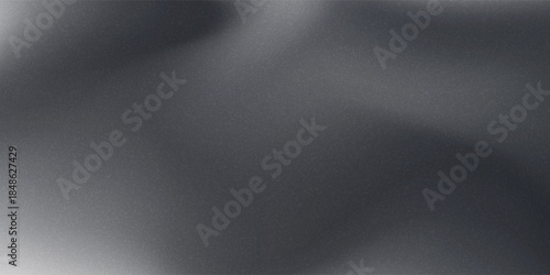 Black white dark gray silvery abstract background. Color gradient. Wave. Rough grain grainy grungy noise dust. Brushed matte shimmery blur. Light. Metallic steel metal effect. Design.