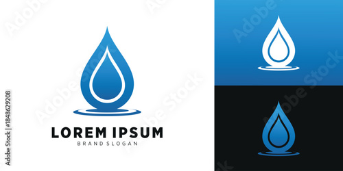 Minimalist water drop logo design