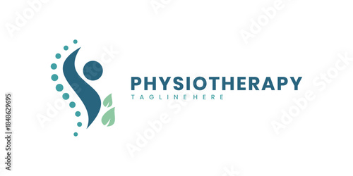 Physiotherapy spine health medical logo design