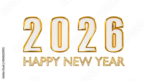 2026 gold happy new year typography design celebrating luxury elegance and celebration
