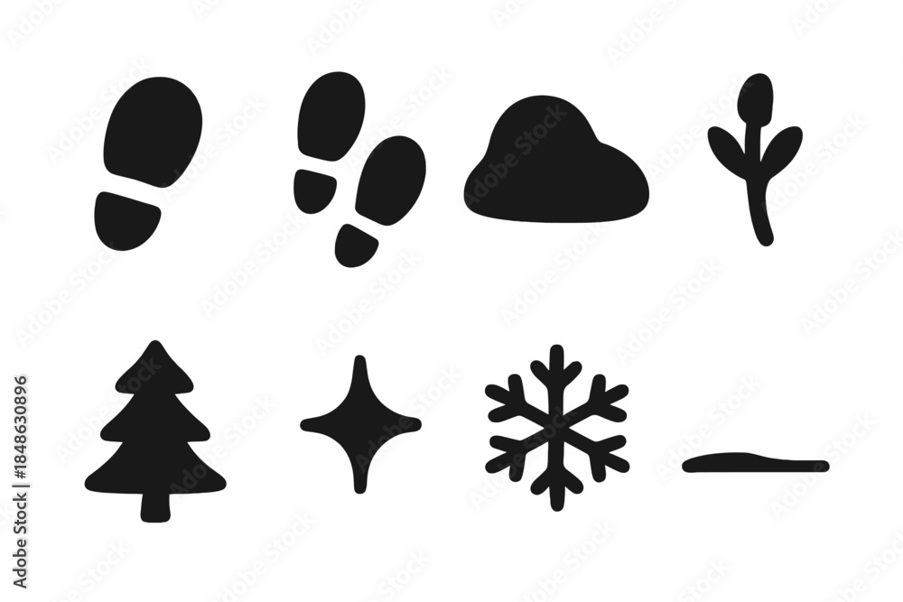 custom made wallpaper toronto digitalFootprint Icon Set. Footsteps in cold field. Filled icon set of footsteps in cold field: footprint, step mark,