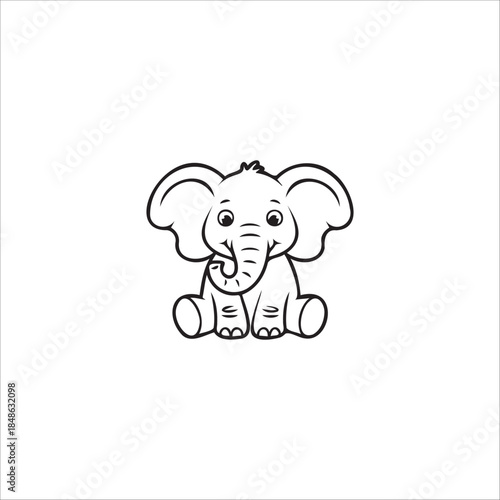 Cute Baby Elephant Vector EPS file Illustration 