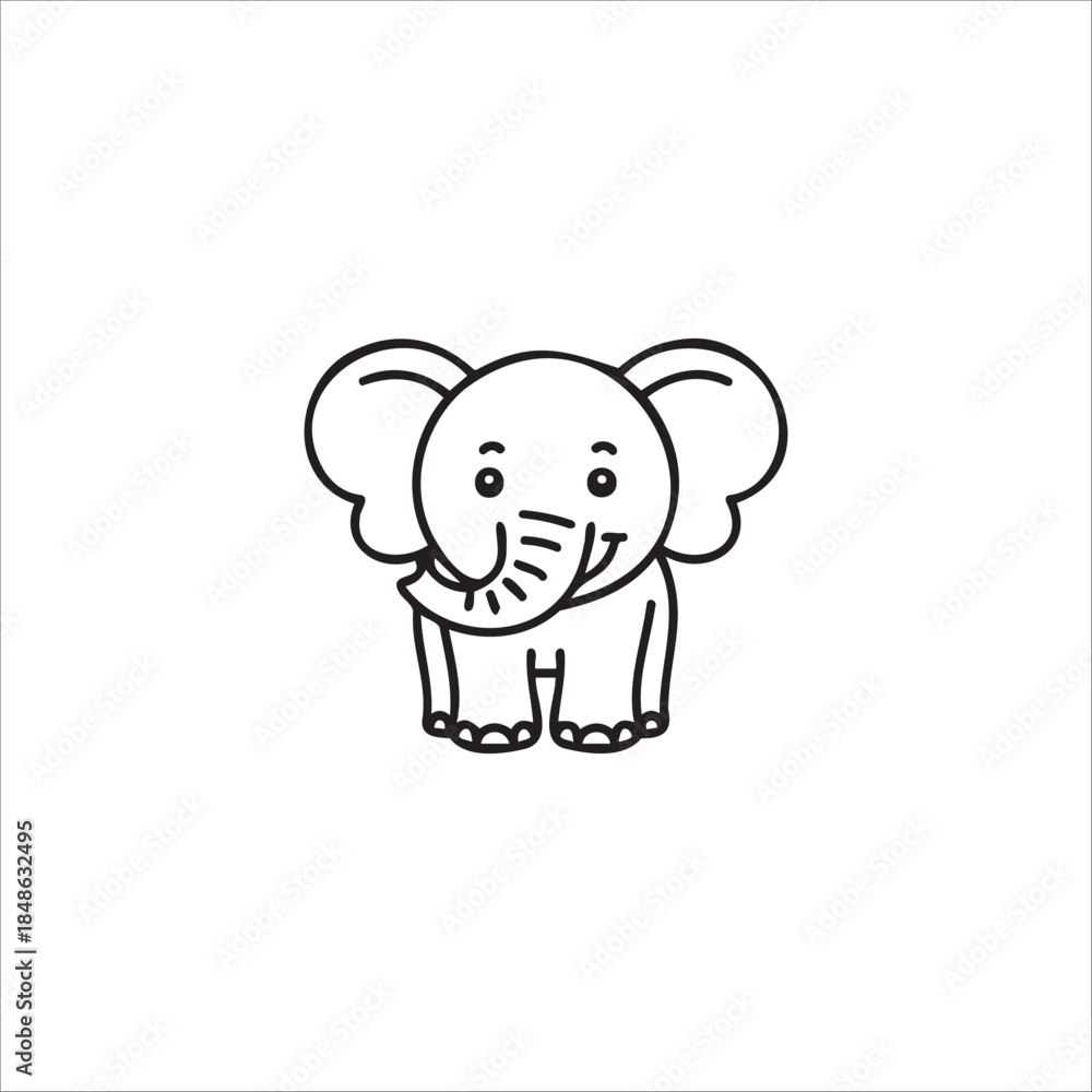 Fototapeta premium Cute Baby Elephant Vector EPS file Illustration