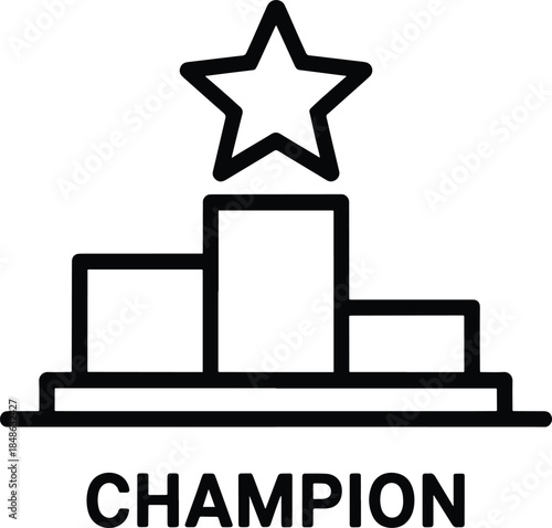 Champion podium with a star on top