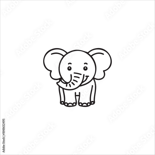 Cute Baby Elephant Vector EPS file Illustration 