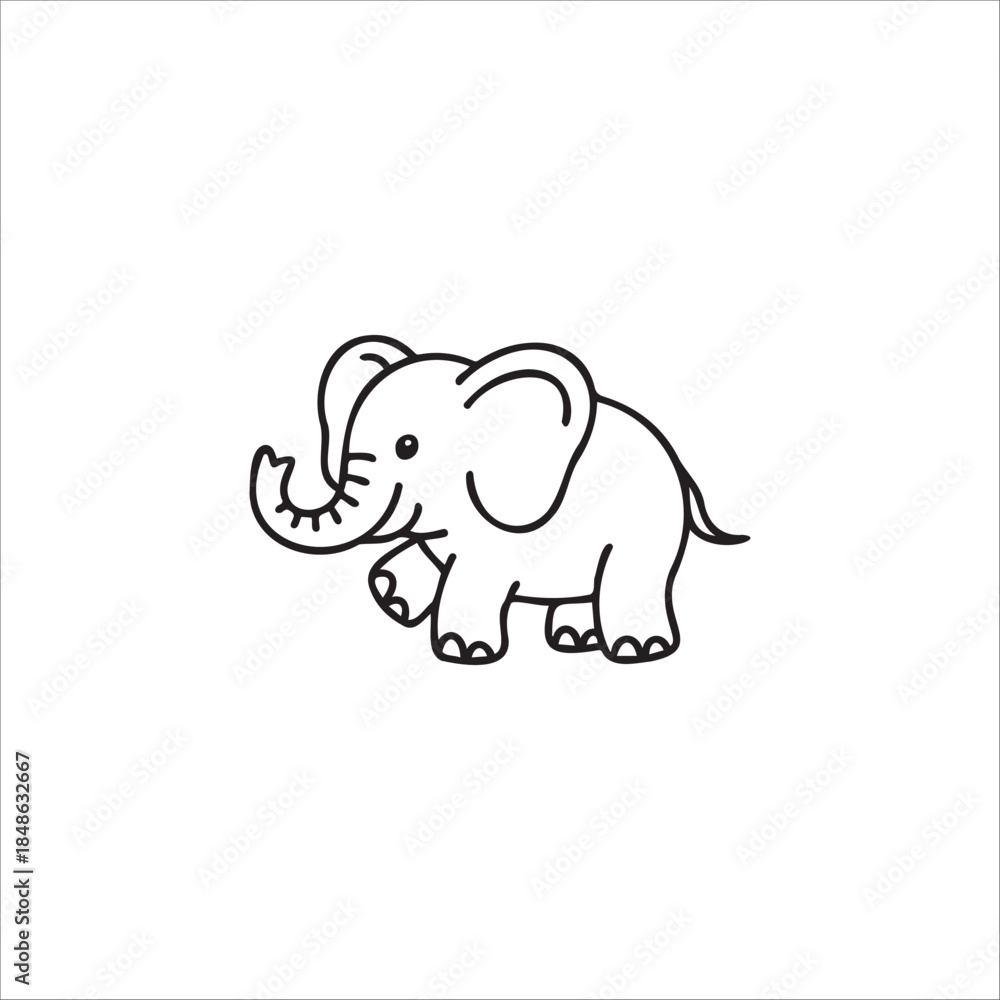 Fototapeta premium Cute Baby Elephant Vector EPS file Illustration