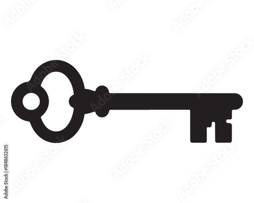old key isolated on white background