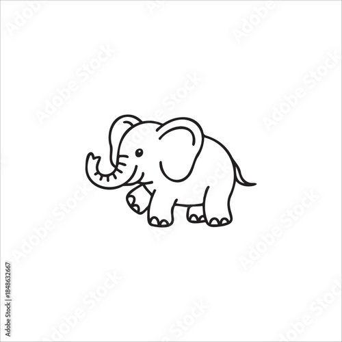 Cute Baby Elephant Vector EPS file Illustration 