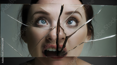 incivility. Broken mirror fragments reflecting multiple faces, symbolic of fractured trust and impossible reassembly. wellbeing guides.