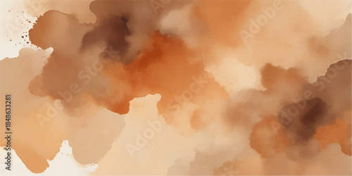 Abstract cloudscape with a grunge blue sky and fluffy cumulus clouds on an old paper texture