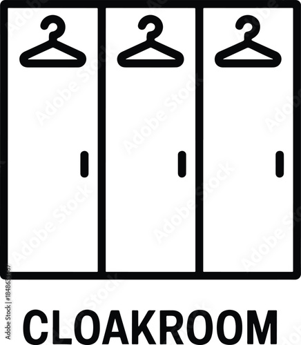 Cloakroom lockers with hanger symbols vector illustration