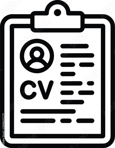 Curriculum Vitae CV Icon on Clipboard