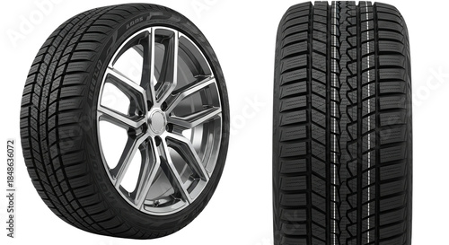 Car wheel isolated on transparent background