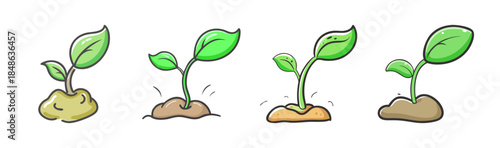 The delightful journey of a seedling sprouting from fertile soil, representing new life and growth
