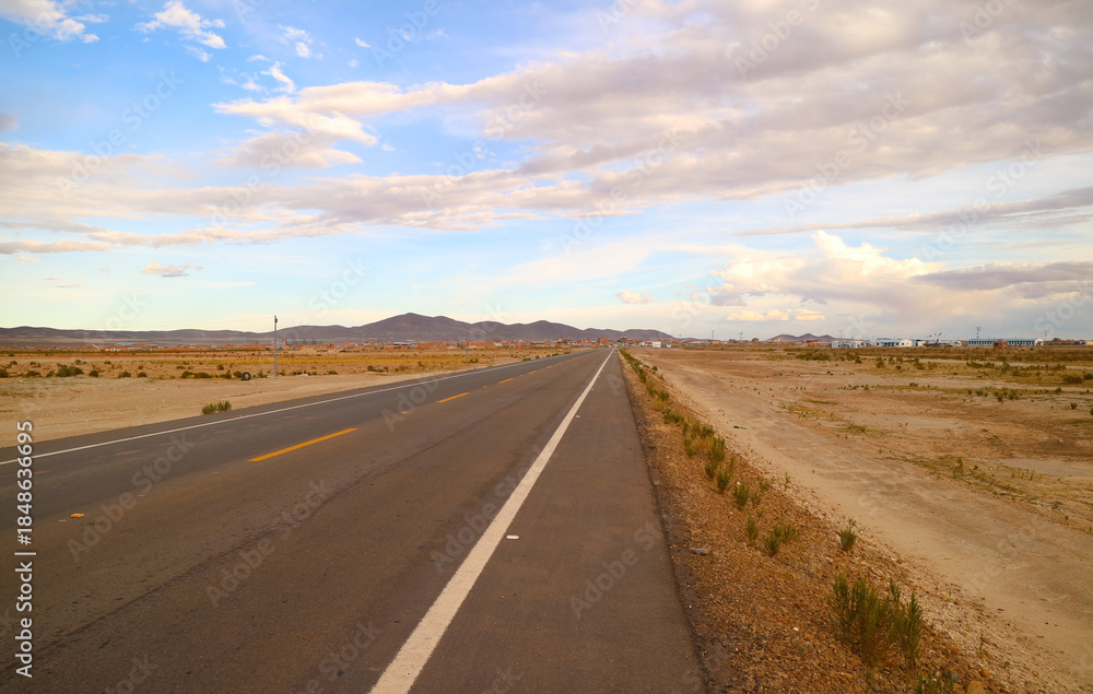 Naklejka premium Road Trip in the Eduardo Abaroa Andean Fauna National Reserve, Sur Lipez Province, Potosi Department of Bolivia, South America