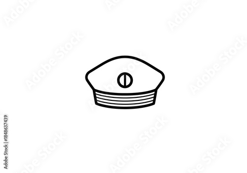Simple Black and White Illustration of a Visor Cap.