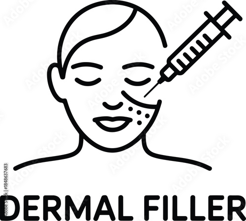 Dermal Filler Cosmetic Procedure Vector Illustration