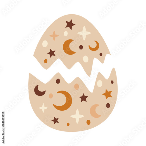 Celestial animal egg clipart in pastel boho style. Bohemian vector designs