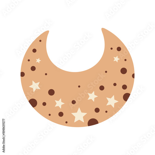 Bohemian moon clipart in pastel colors. Boho celestial vector designs