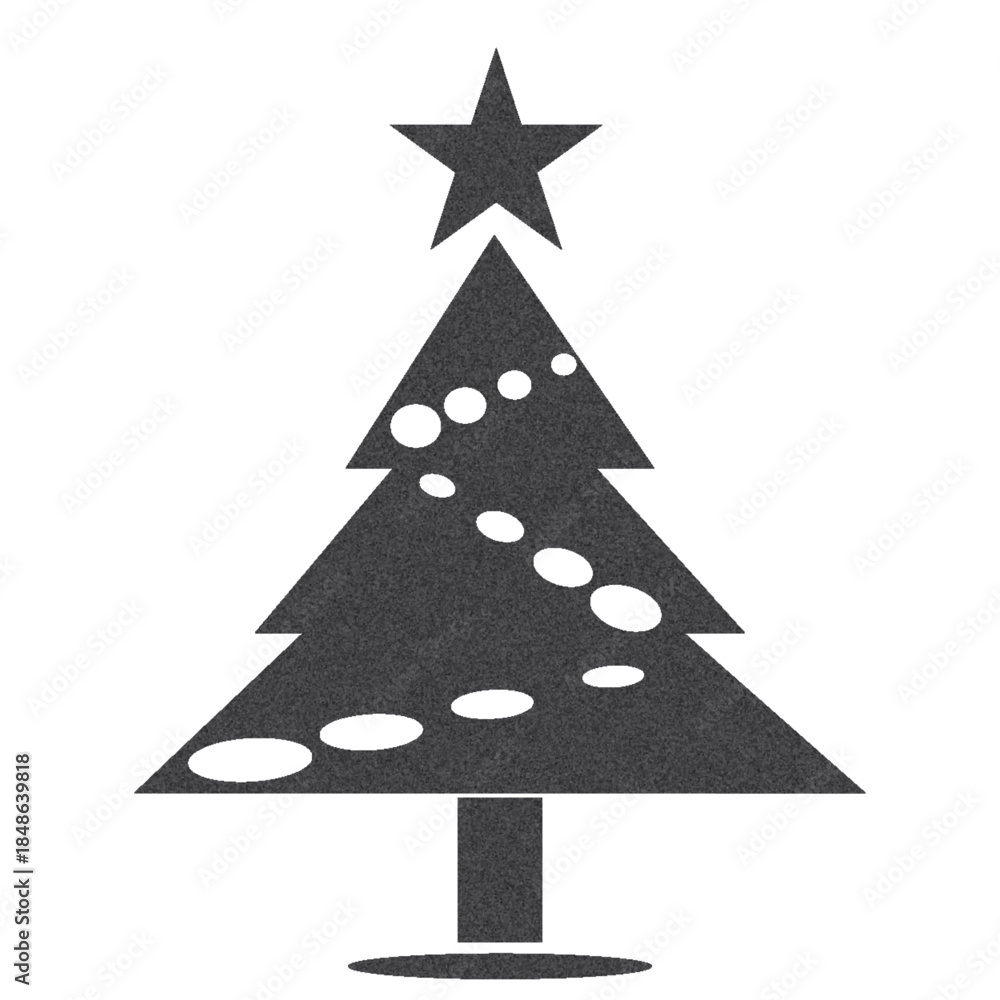 Obraz premium Christmas tree icon in grunge texture. Vintage style vector illustration.