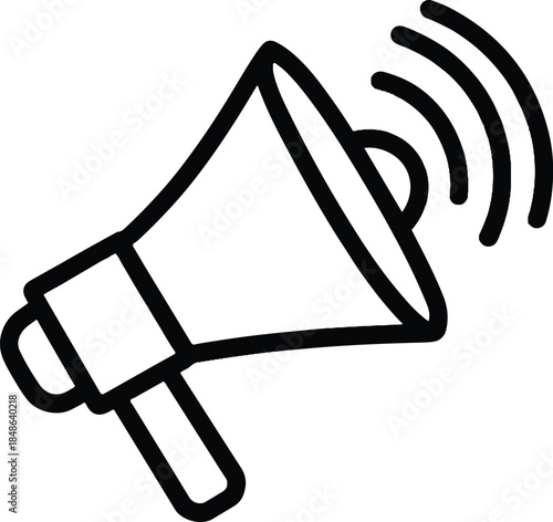 Megaphone icon symbol for announcement and promotion