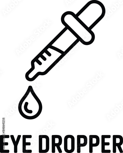 Eye Dropper Illustration with Liquid Drop
