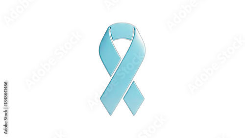 Blue Awareness Ribbon on White Background
