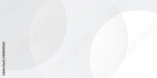 White geometric abstract background overlap layer on bright space with lines effect decoration. Modern graphic design element circles style concept for banner, modern vector ilustration eps 10