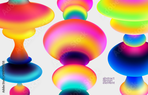 Konstfotografi Abstract background of oval colorful geometric shapes